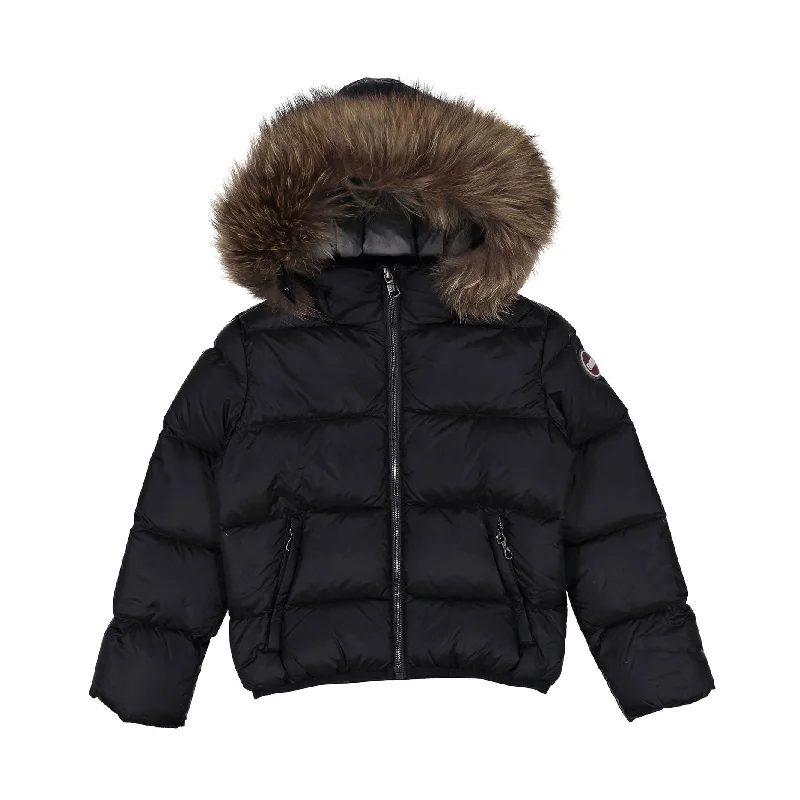 Colmar  Black Hooded Down Jacket