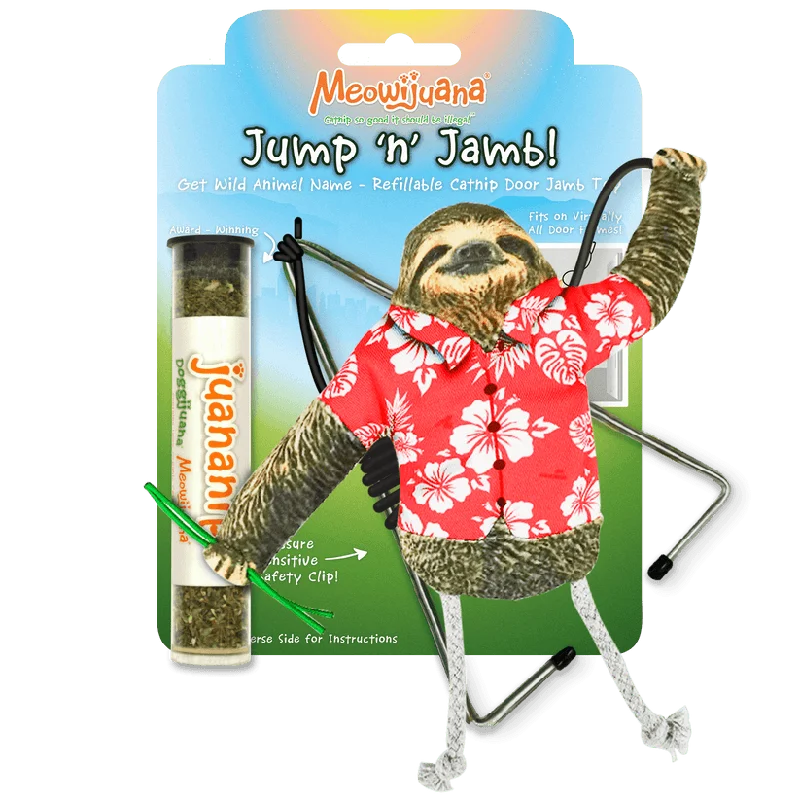 Meowijuana Jump 'n' Jamb Get Wild Sloth Cat Toy