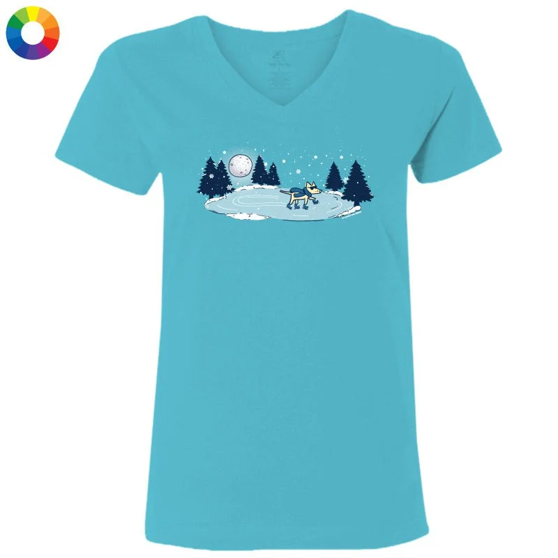 Winter Wonderland - Ladies T-Shirt V-Neck