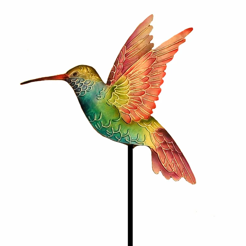 Eangee Garden Stake Rainbow Hummingbird (7" × 1" × 24")