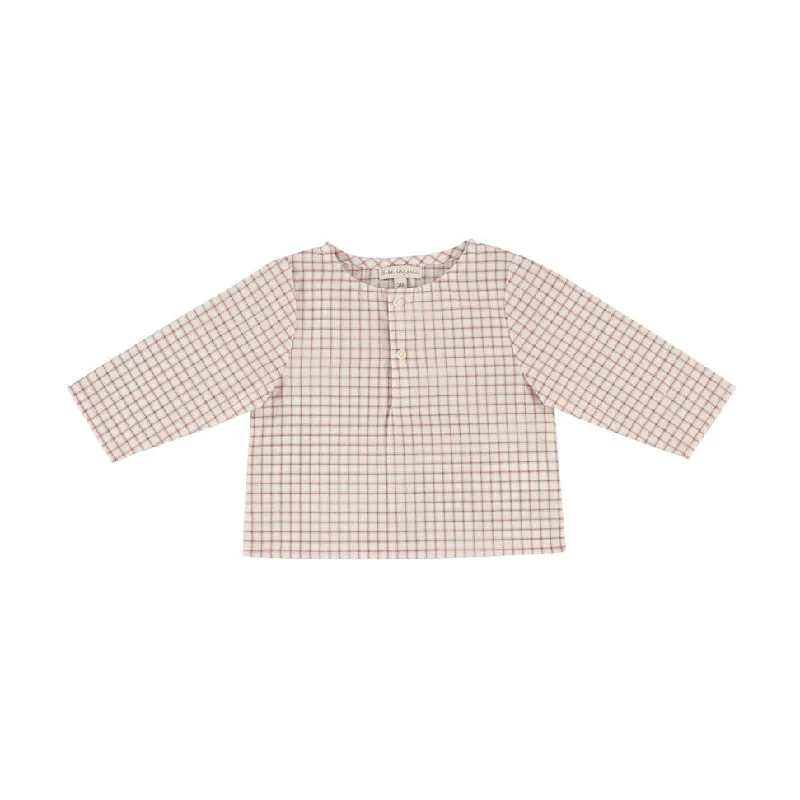 Bebe Organic Pin Check Otis Baby Shirt