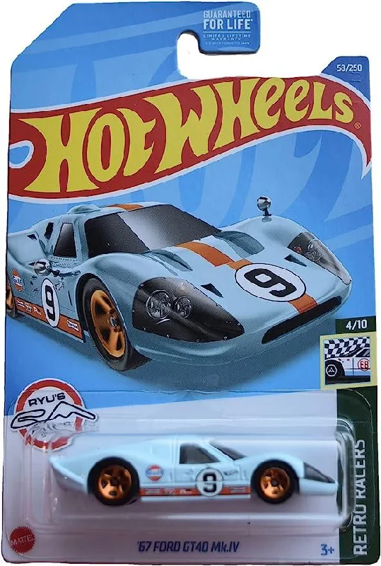 Hot Wheels '67 Ford GT40 Mk.IV, Retro Racers 4/10 [Blue] 58/250