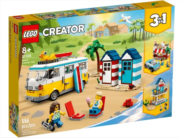 LEGO 3 in 1 Beach Camper Van 31138 Building Set