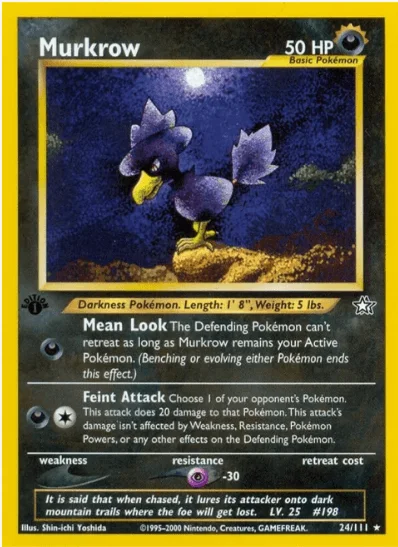 1st edition Murkrow - Neo Genesis #024/111 (Near Mint)