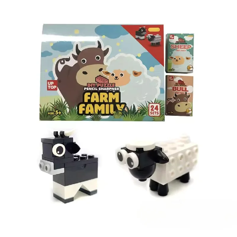 Cute Mini Farm Animal Shape DIY Pencil Sharpener Stationery for Kids (Random Colour) (1pc)