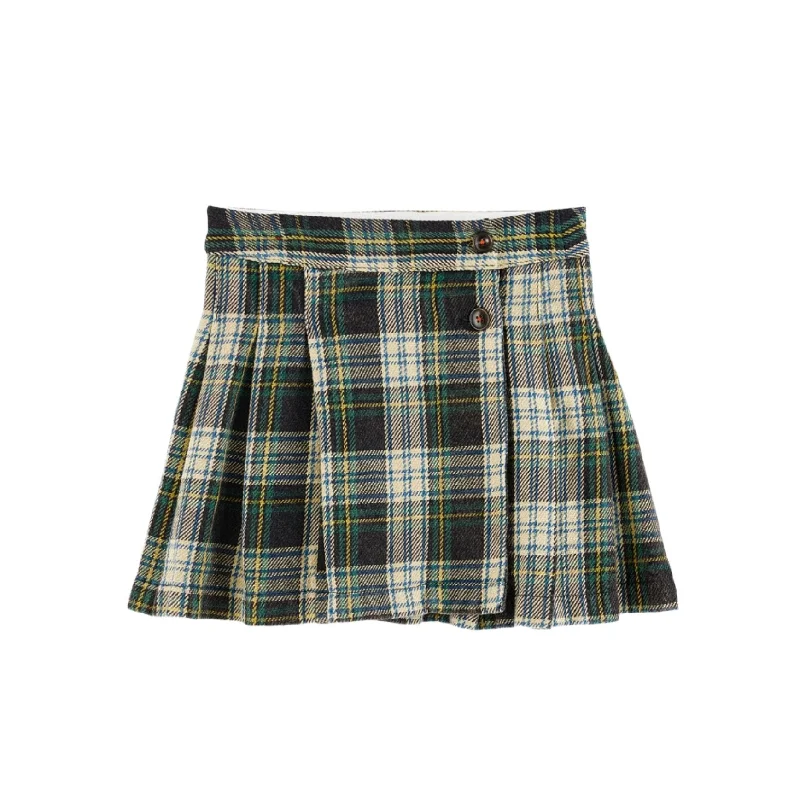 Bellerose Green Check Walis Skirt