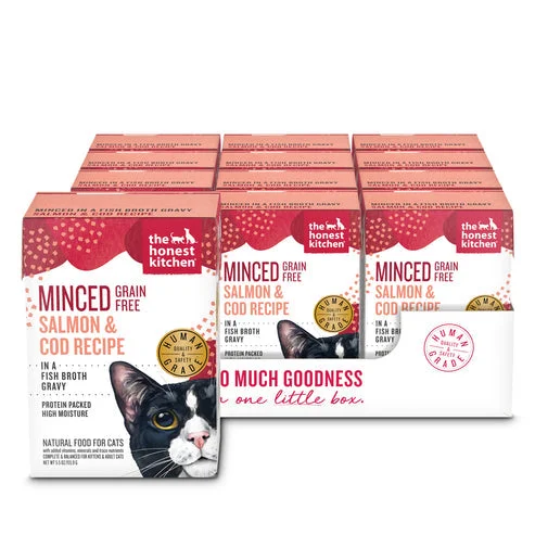 The Honest Kitchen Grain Free Minced Salmon & Cod in Fish Broth Gravy Wet Cat Food