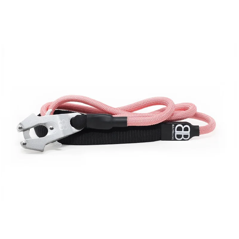 1.4m Combat Rope Leash - Secure Rated Clip - MATTE PLATINUM - Pink