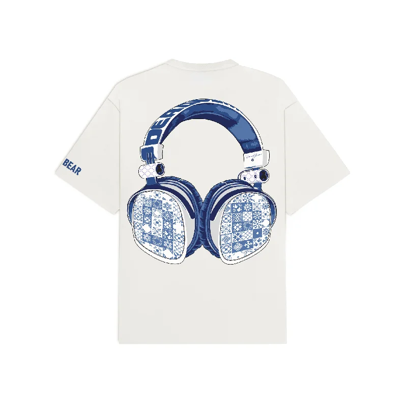 The Headphone Tee Cream White