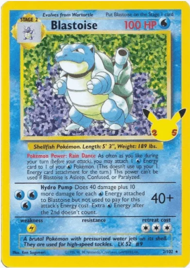 Blastoise - Celebrations: Classic Collection #2/102 (Near Mint)