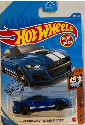 Hot Wheels 2020 Ford Mustang Shelby GT500 Blue 248/250 Muscle Mania 1/10