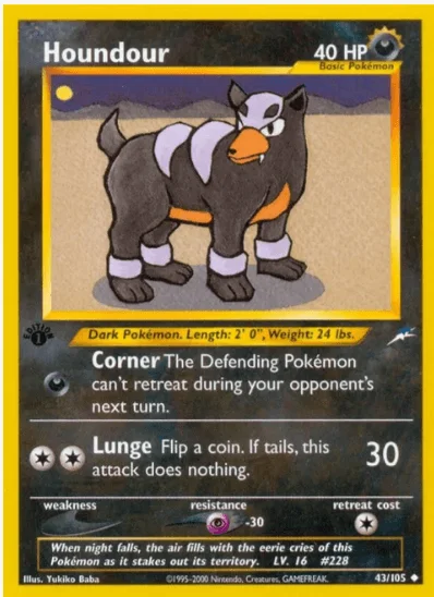 1st edition Houndour - Neo Destiny #043/105 (Near Mint)