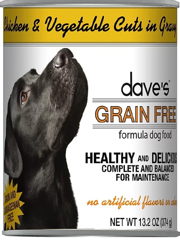 Dave’s Grain Free Chicken & Vegetable Cuts in Gravy Canned Dog Food (13.2 oz Single Can)