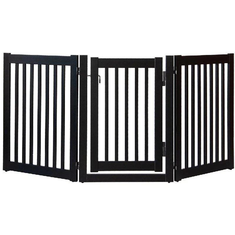 Highlander Series Solid Wood Walk Through Dog Gate Black