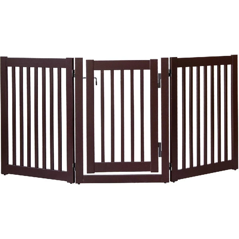 Highlander Series Solid Wood Walk Through Dog Gate Mahogany