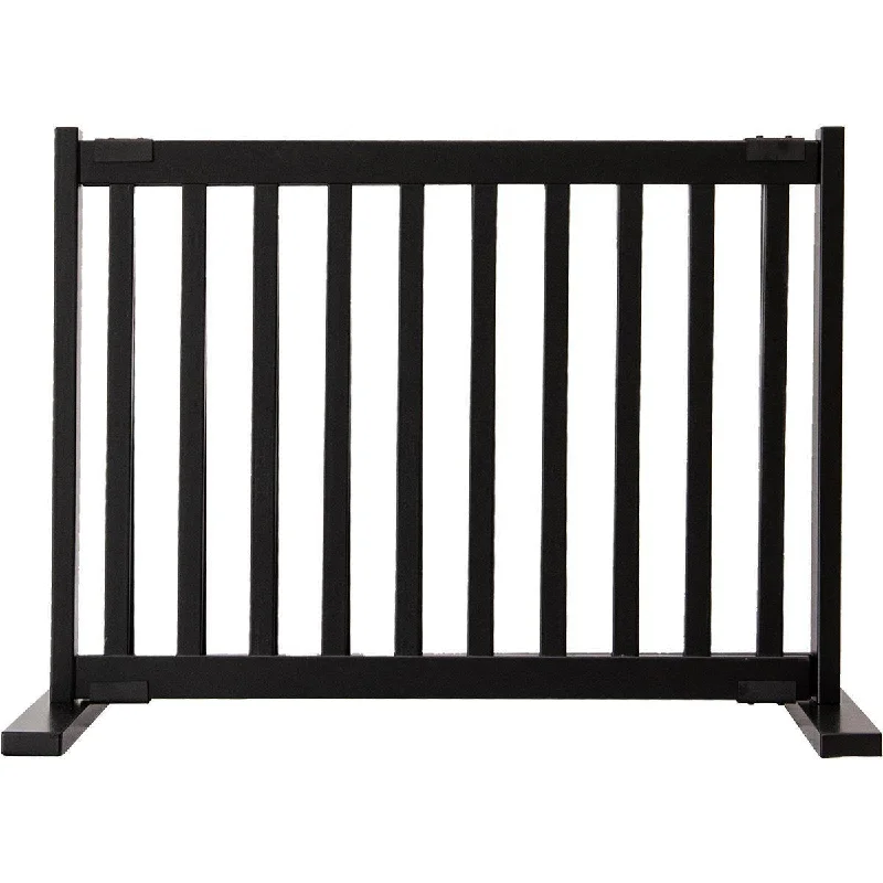 Kensington Series Free Standing Solid Wood Dog Gate Black