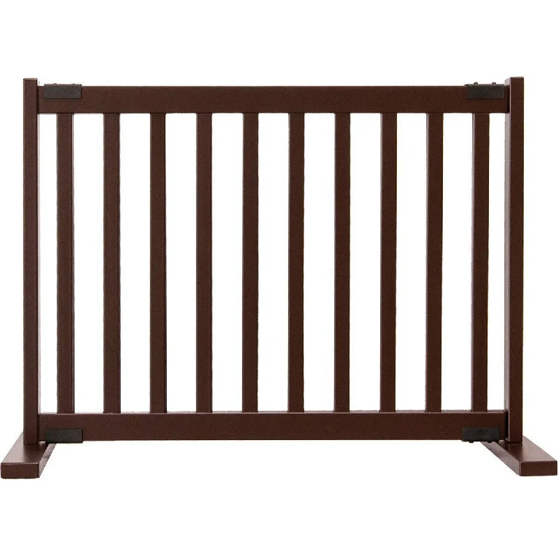 Kensington Series Free Standing Solid Wood Dog Gate Mahogany