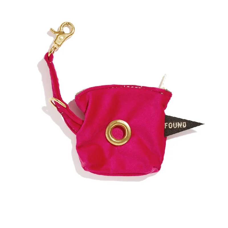 Velvet Dog Poop Bag Holder Pink