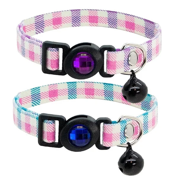 Jewelled Gingham Cat Collar